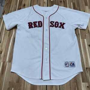 Edgar‎ Renteria Jersey Mens L White Majestic Boston Red Sox MLB Baseball Y2K